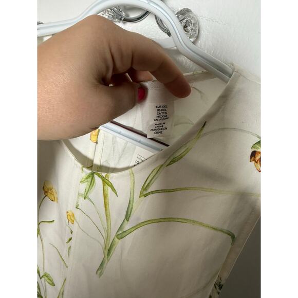 H&M Women's White Floral Tank Shift Swing Trapeze Dress Size XXL NWT - Picture 4 of 6